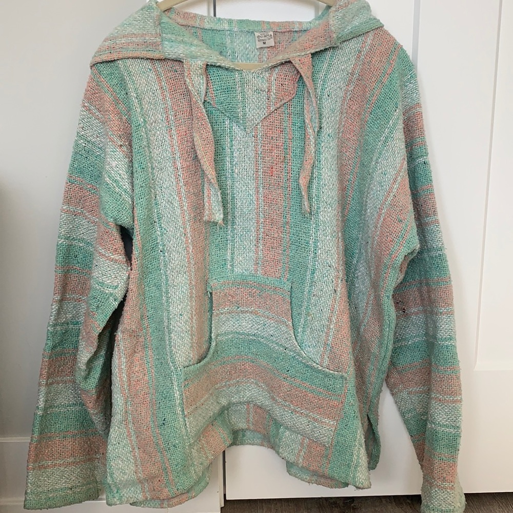 Super cool white, pink, and green drug rug for sale! From Southern Arizona
